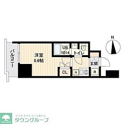 ストーリア三田 1Kの間取図画像