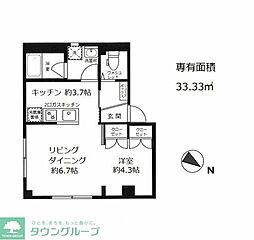 GRACECOURT月島 1LDKの間取図画像