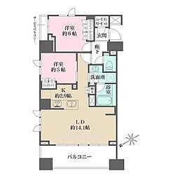 ルフォンリブレ浜松町キャナルマークス 2LDKの間取図画像