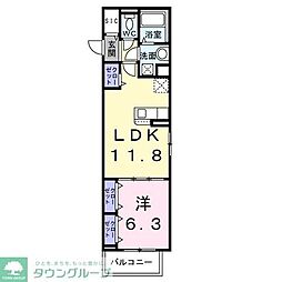 ボワ リュネール 1LDKの間取図画像