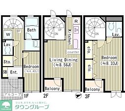ベルメゾン 2LDKの間取図画像
