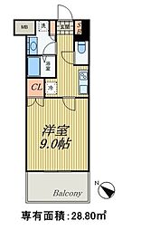 グランパレス東京八重洲アベニュー 1Kの間取図画像