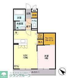 エルドシック大森 1LDKの間取図画像