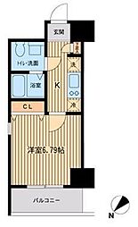 エコロジー潮見レジデンス 1Kの間取図画像