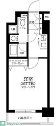 プレール・ドゥーク京橋 1Kの間取図画像
