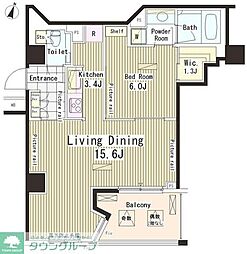 ParkAxis恵比寿 1LDKの間取図画像