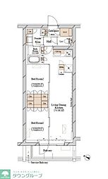 BRANSIESTA目黒中央町 2LDKの間取図画像