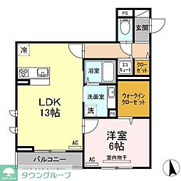メゾンアムール 1LDKの間取図画像