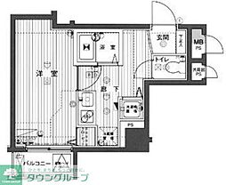 ガラ・シティ芝公園 1Kの間取図画像