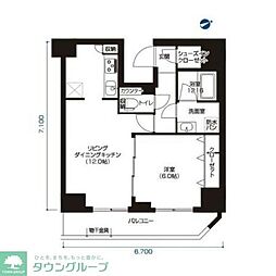 アーバネックス大森 1LDKの間取図画像