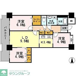 品川シーサイドビュータワー1 3LDKの間取図画像