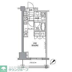 パークハビオ渋谷 ワンルームの間取図画像