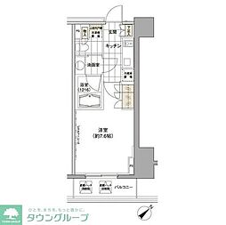 パークハビオ渋谷 1Kの間取図画像