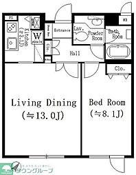 参宮橋マンション 1LDKの間取図画像