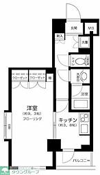パレステュディオ新宿パークサイド 1Kの間取図画像
