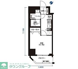 アーバネックス大森 1Kの間取図画像