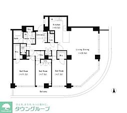 リバーポイントタワー 3LDKの間取図画像