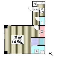 サットンプレイス 1Kの間取図画像