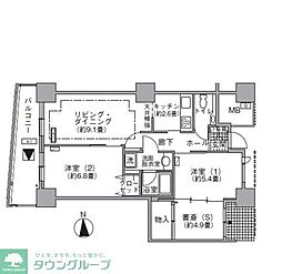 アクティ汐留 2SLDKの間取図画像