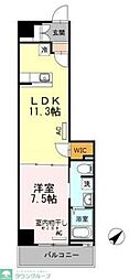 HillFlatOsaki 1LDKの間取図画像