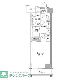 ザ・パークハビオSOHO代々木公園 1Kの間取図画像