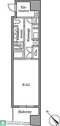 レジディア恵比寿2 1Kの間取図画像