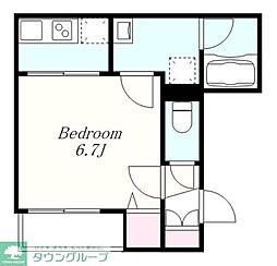 目黒区祐天寺1丁目アパート 1Kの間取図画像