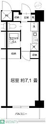 アーツ芝浦 1Kの間取図画像