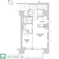 ディームス日本橋水天宮 1LDKの間取図画像
