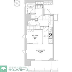 ディームス日本橋水天宮 1LDKの間取図画像