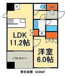 ベルジューレ日本橋 1LDKの間取図画像