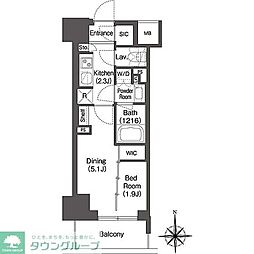 コンフォリア東新宿 2Kの間取図画像
