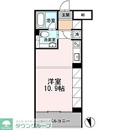 カスタリア目黒長者丸 ワンルームの間取図画像