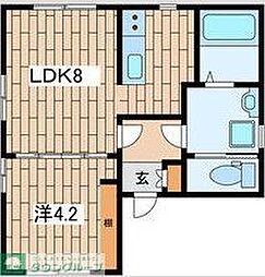 Opus南大井 1LDKの間取図画像