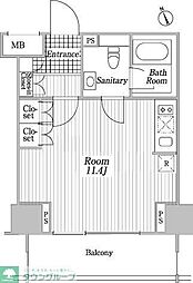 コートヒルズ広尾南 ワンルームの間取図画像