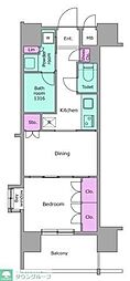 レジディア文京本郷 2Kの間取図画像