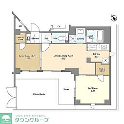 REX白金 1SLDKの間取図画像