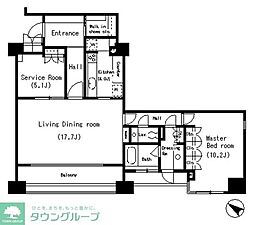 パークアクシス南麻布 1SLDKの間取図画像