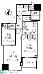 大崎ウエストシティタワーズE棟 2LDKの間取図画像