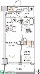 プライムネクサス大森北 2LDKの間取図画像