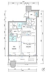 パークタワー勝どきサウス 1LDKの間取図画像