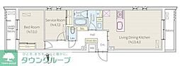 op.St.M 1SLDKの間取図画像