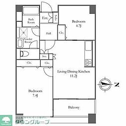 リバーシティ21イーストタワーズ2 2LDKの間取図画像