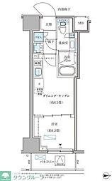 パークアクシス住吉ガーデンスクエア 1DKの間取図画像