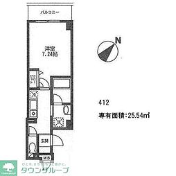 ロンスリーウエスト 1Kの間取図画像
