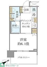 ブリリアタワー浜離宮 1DKの間取図画像