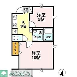 ハミルトンプレイス 2Kの間取図画像