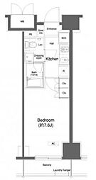 プラウドフラット白金高輪 1Kの間取図画像