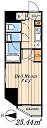 クレイシア新宿 1Kの間取図画像