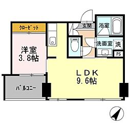 パークフラッツ新宿イーストサイド 1LDKの間取図画像
